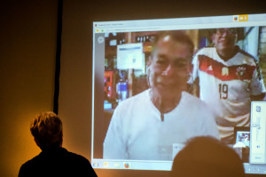 Ometepe Empfang Alcides Flores per Skype